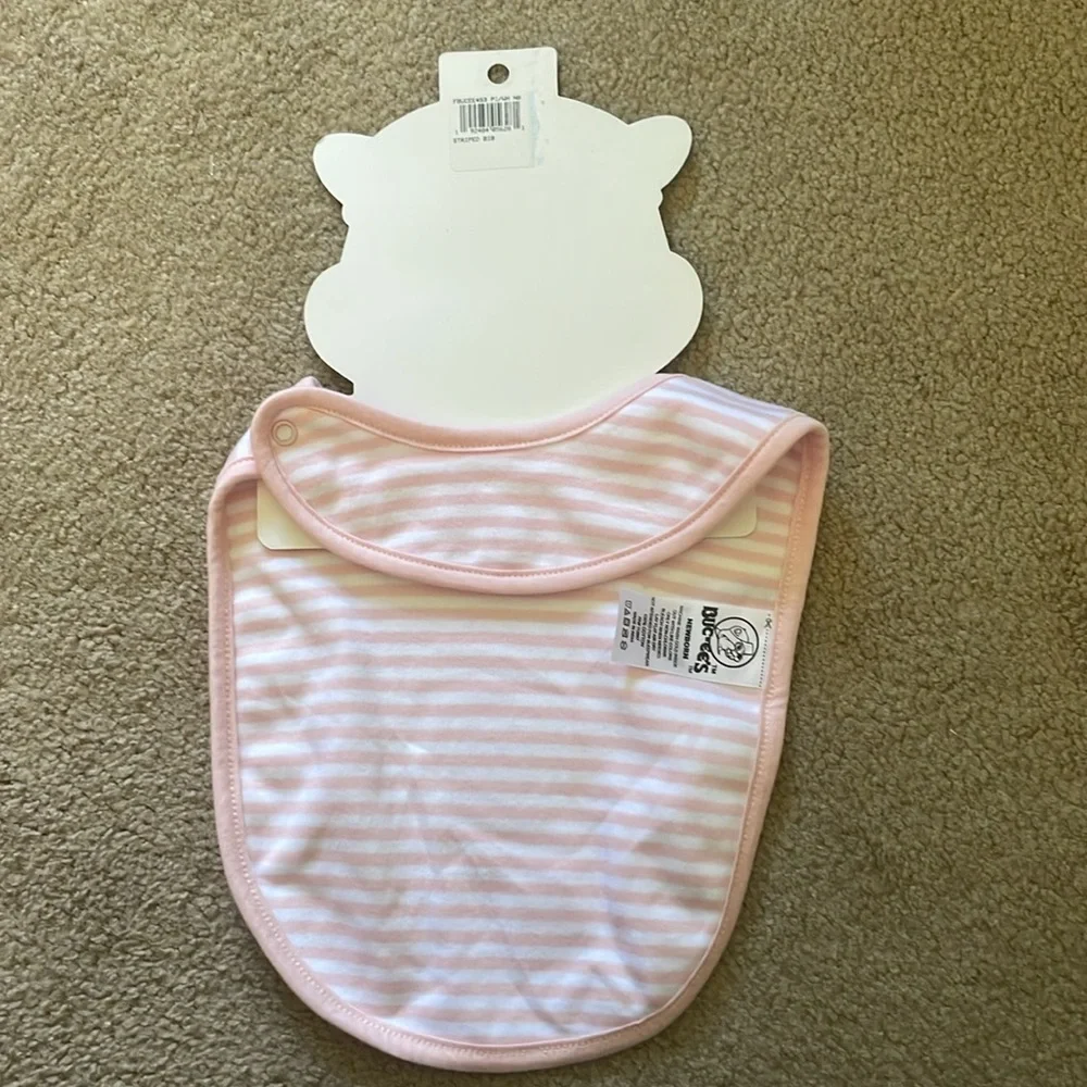 Buc-ee’s Newborn Pink & White Striped Bib